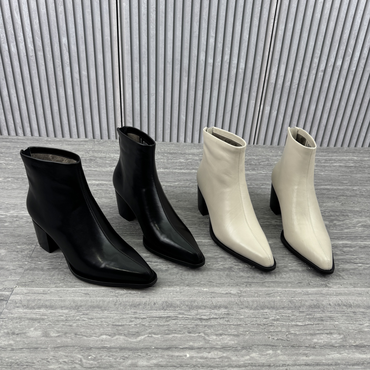 真皮短靴女后拉链高跟加绒马丁靴