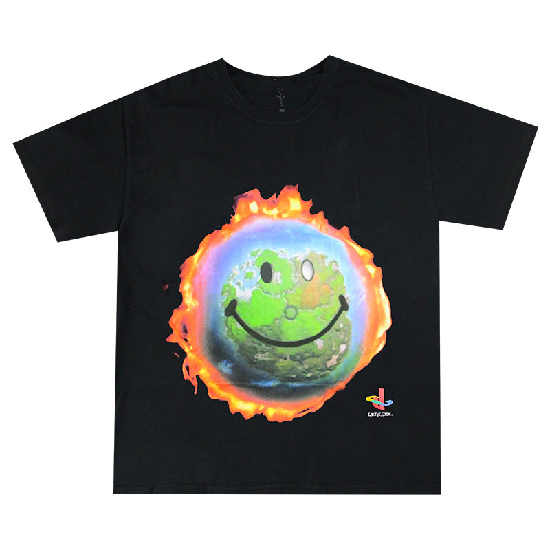 Cactus Jack World Travis Scott Jointly world The fortress night Short sleeved T-shirt blackin the Men's clothing, T-shirt  category - from Buy2taobao.com to provide professional Taobao agent buy service