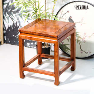 红木花梨刺猬紫檀餐凳实木梳妆凳古筝凳中式 凳四方凳 洗脚凳换鞋
