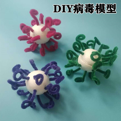 冠状病毒模型初中生物科学实验科技小制作创意教学器材diy玩教具