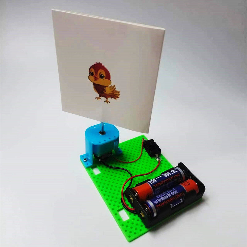 电动笼中鸟自制科技小制作视觉停留发明科学实验DIY手工材料教具
