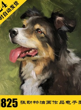 O004 动物人物头像油画电子图1825张 画室丙烯画临摹素材 持续更