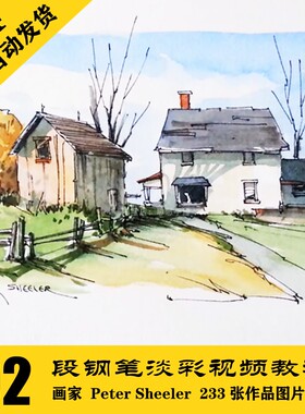 W019 Peter Sheele水彩风景 英语钢笔淡彩视频资料92段 233张图片