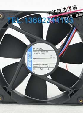 原装德国ebmpapst 4412 FGML 4412FGML 12CM 12厘米 12v 160mA 2W