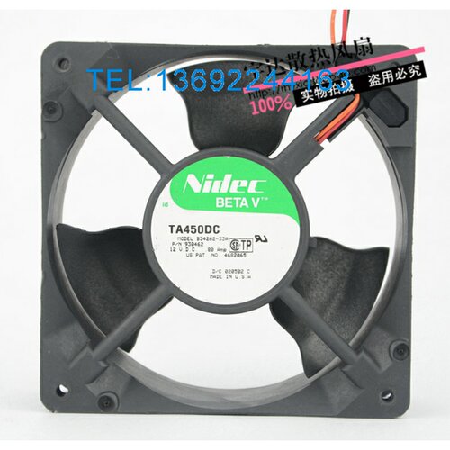 NIDEC TA450DC B34262-33A 12V 0.8A滚珠轴承风扇 12038 风机