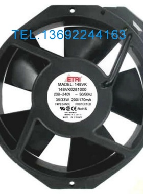 全新148VK0281000原装法国ETRI 208-240VAC 172*150*38耐高温风机