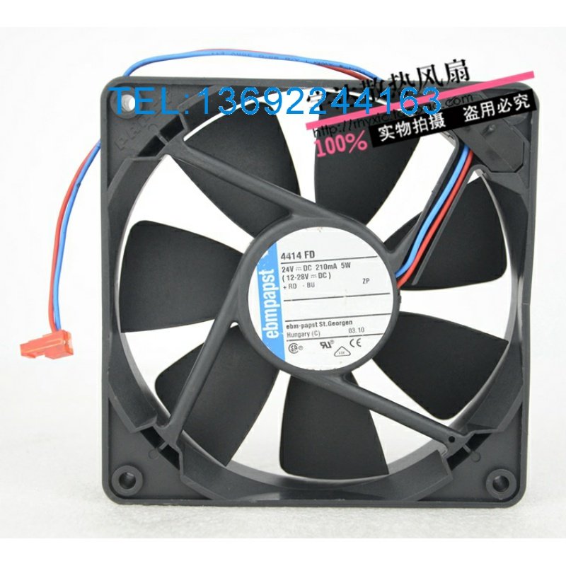 原装德国ebmpapst 12cm 12025 24V 5W 4414FD 变频散热风扇两线