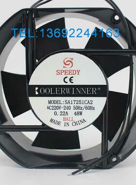 全新SPEEDY SA17251CA2 220V-240V 0.22A 48W 17251 机柜散热风