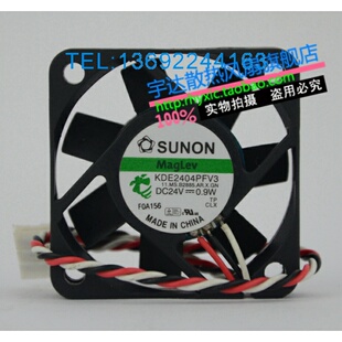 原装SUNON 4CM 4010 24V 0.9W静音三线液压散热风扇KDE2404PFV3
