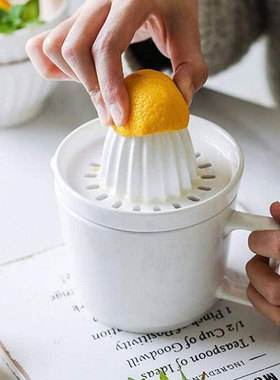 TITIBEAR手动陶瓷二合一榨汁器柠檬汁橙汁制作工具白色陶瓷杯易洗