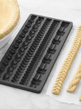 TItibear翻糖蛋糕珍珠编织麻花围边苹果派装饰硅胶挞派馅饼皮模具