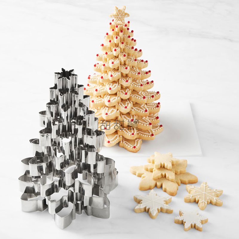 圣诞节3D圣诞树不锈钢饼干切模