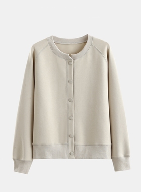 2024新款秋季小个子短款 美式爆款棒球衫外套女 春秋圆领休闲开衫