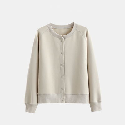 2024新款秋季小个子短款 美式爆款棒球衫外套女 春秋圆领休闲开衫