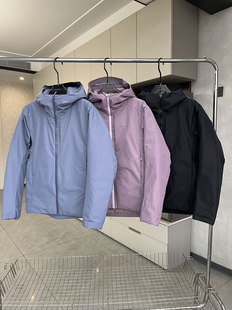 户外硬壳冲锋系列羽绒服90鸭绒情侣秋冬加绒保暖防风防水连帽外套