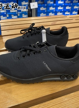 阿迪达斯三叶草 LA TRAINER WEAVE 黑色情侣透气运动休闲鞋S78340