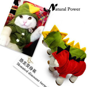 宠物衣服 可爱小恐龙变身装 春秋冬棉衣摇粒绒猫咪狗狗泰迪外套