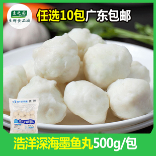 浩洋深海墨鱼丸速冻半成品油炸火锅关东煮咖喱花枝丸500克约23粒