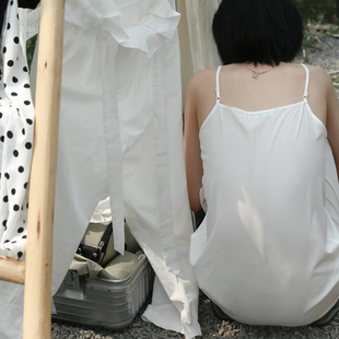 可穿纯色舒适时尚 裙衬可单穿 内搭打底连衣裙女2023四季 CAREMIND