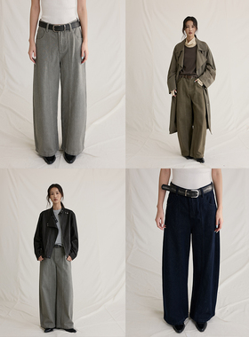 【旧色牛仔裤】CAREMIND三色复古直筒牛仔裤做旧高腰休闲阔腿裤