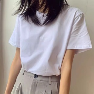 修身 纯色正肩短袖 基础款 2025年新款 内搭打底上衣女百搭 T恤女夏季