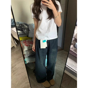 白色正肩短袖 叠穿内搭半袖 T恤女夏季 简约宽松基础款 上衣 新款 韩版