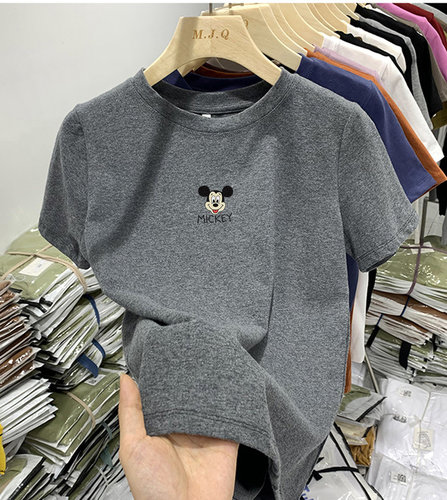 小个子短袖纯棉修身百搭女T恤