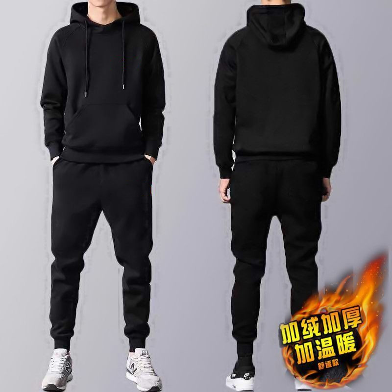 남성 가을 겨울 매칭 잘 생긴 겨울 2023 운동복 3 피스 세트 유행 벨벳 의류 스포츠 정장 조끼 남성 의류