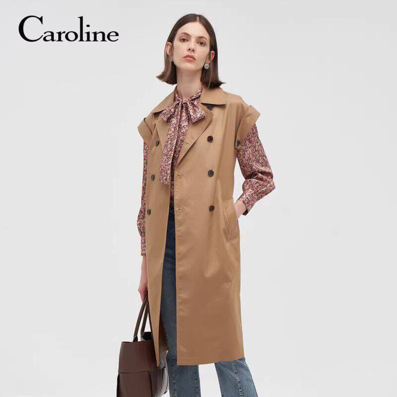 CAROLINE/卡洛琳2023秋季女风衣无袖外套专柜正品P646604D-3680