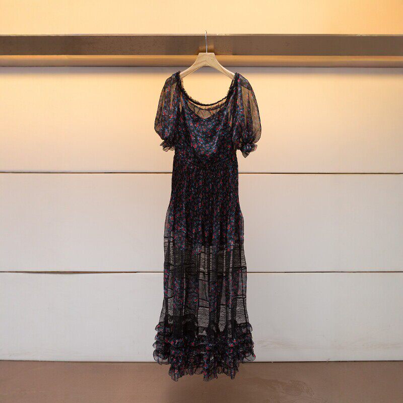 【清仓】jorya卓雅碎花一字领洋装18夏季专柜正品K1202604-4980
