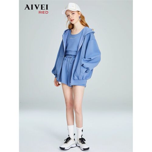 AIVEI/艾薇2022秋季外套背心短裤三件装专柜正品P0560150-2380