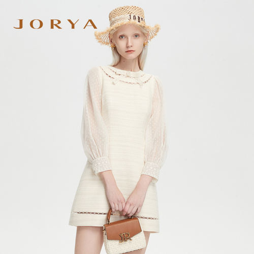 JORYA/卓雅网纱拼接长袖