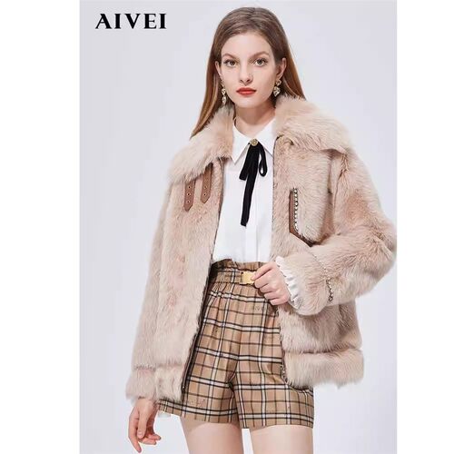 AIVEI/艾薇2021冬季新品毛皮服装羊毛皮草外套N0660030-7580
