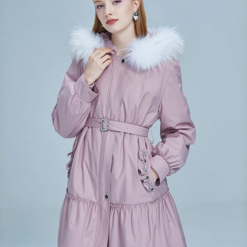 AIVEI/艾薇2022冬季保暖连帽派克服外套专柜正品P0660135-4980