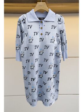 AIVEI/艾薇 五分袖POLO领针织连衣裙22秋季专柜O757303C-1880