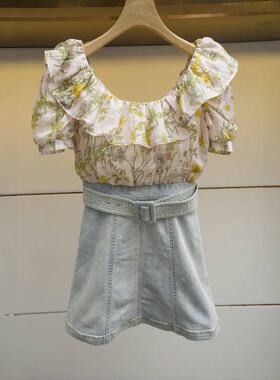 JORYA/卓雅 拼接水洗牛仔洋装2020夏季专柜正品M1202805-3680