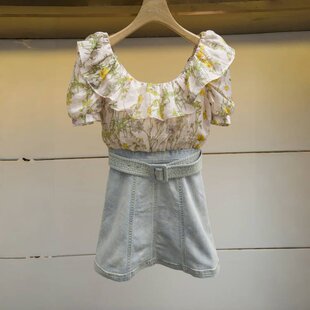 JORYA/卓雅 拼接水洗牛仔洋装2020夏季专柜正品M1202805-3680