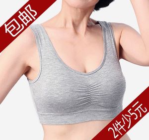 大码内衣女夏胸罩薄款莫代尔中老年孕妇无钢圈妈妈背心式运动文胸