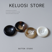 KELUOSI 高档西装 纽扣亮光树脂西服扣子大衣扣风衣扣衣服钮扣配件