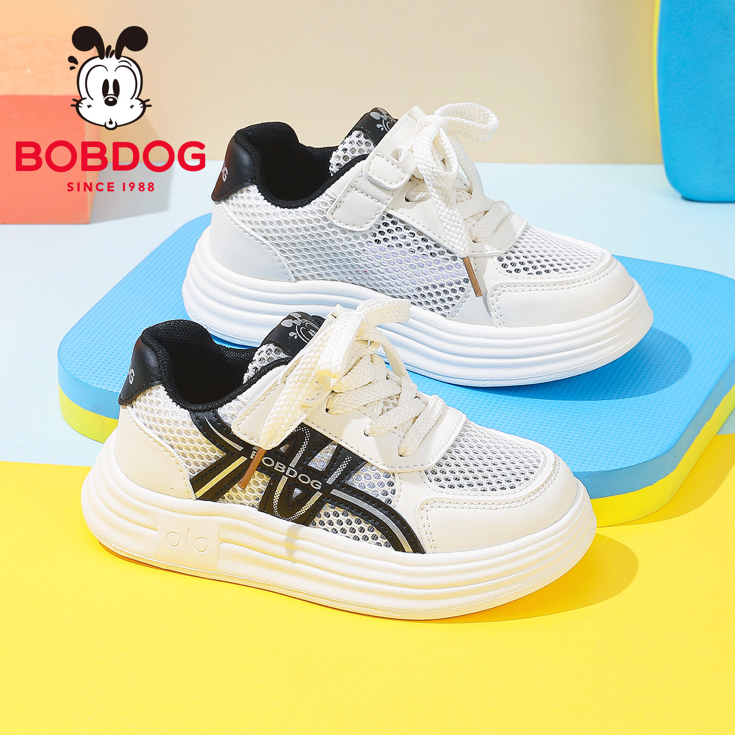 巴布豆童鞋男童单网板鞋2026夏季新款透气儿童鞋子男孩休闲运动鞋