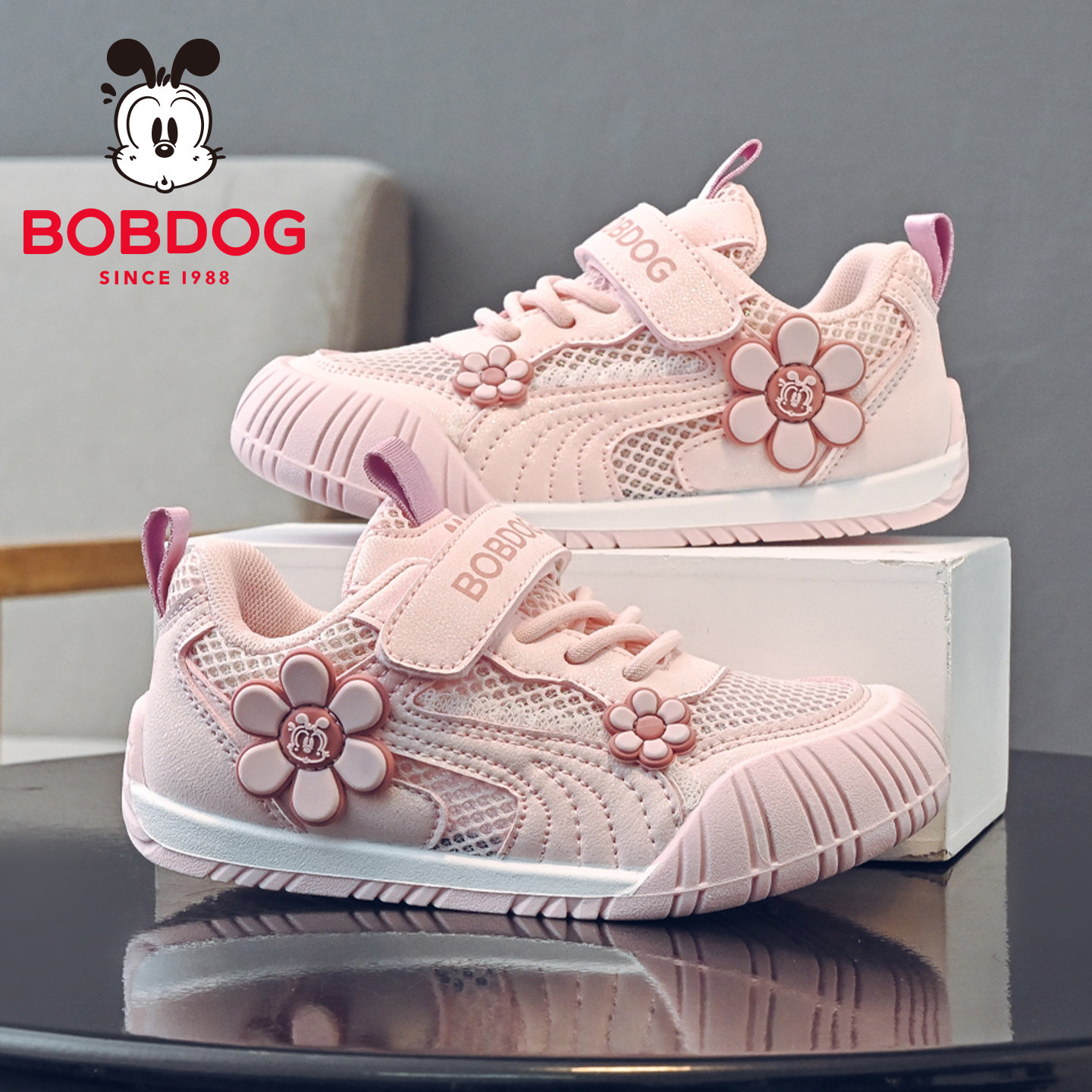 巴布豆童鞋女童单网鞋子2026夏季新款透气儿童公主鞋女孩运动鞋潮