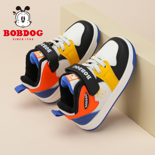 巴布豆童鞋宝宝学步鞋冬季新款加绒保暖男童棉鞋软底女小童运动鞋