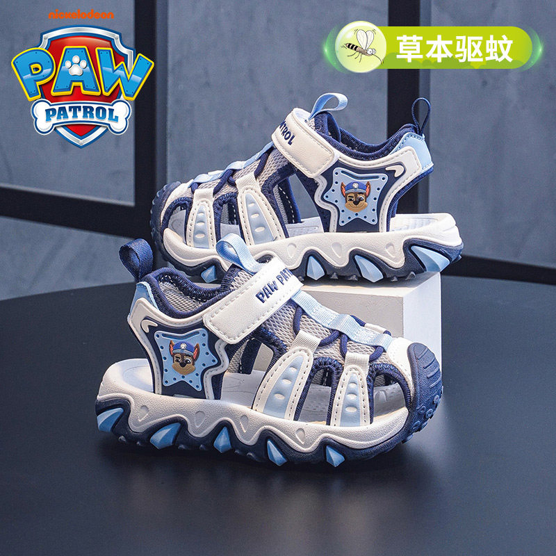 汪汪队男童宝宝包头凉鞋2025夏季新款防滑软底可驱蚊小童沙滩鞋子