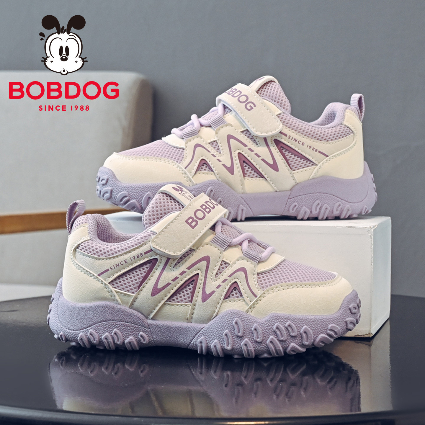 巴布豆童鞋女童运动鞋2026春秋新款网面透气儿童鞋子潮女孩休闲鞋