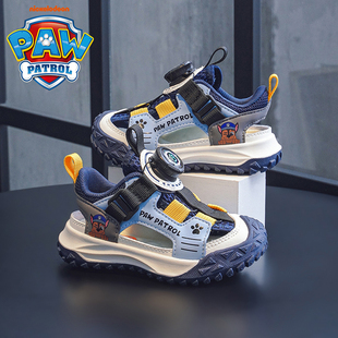 防滑宝宝旋转扣沙滩鞋 汪汪队立大功童鞋 新款 2025夏季 男童包头凉鞋
