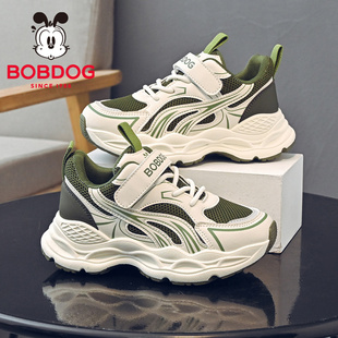 巴布豆童鞋男童鞋子2025春秋新款网面透气儿童运动鞋男孩老爹鞋潮