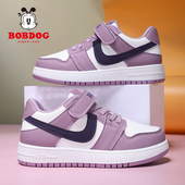 男童休闲鞋 巴布豆童鞋 皮面防水儿童运动鞋 春秋2024新款 潮 女童板鞋