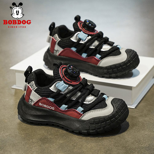 巴布豆童鞋网面透气男童运动鞋