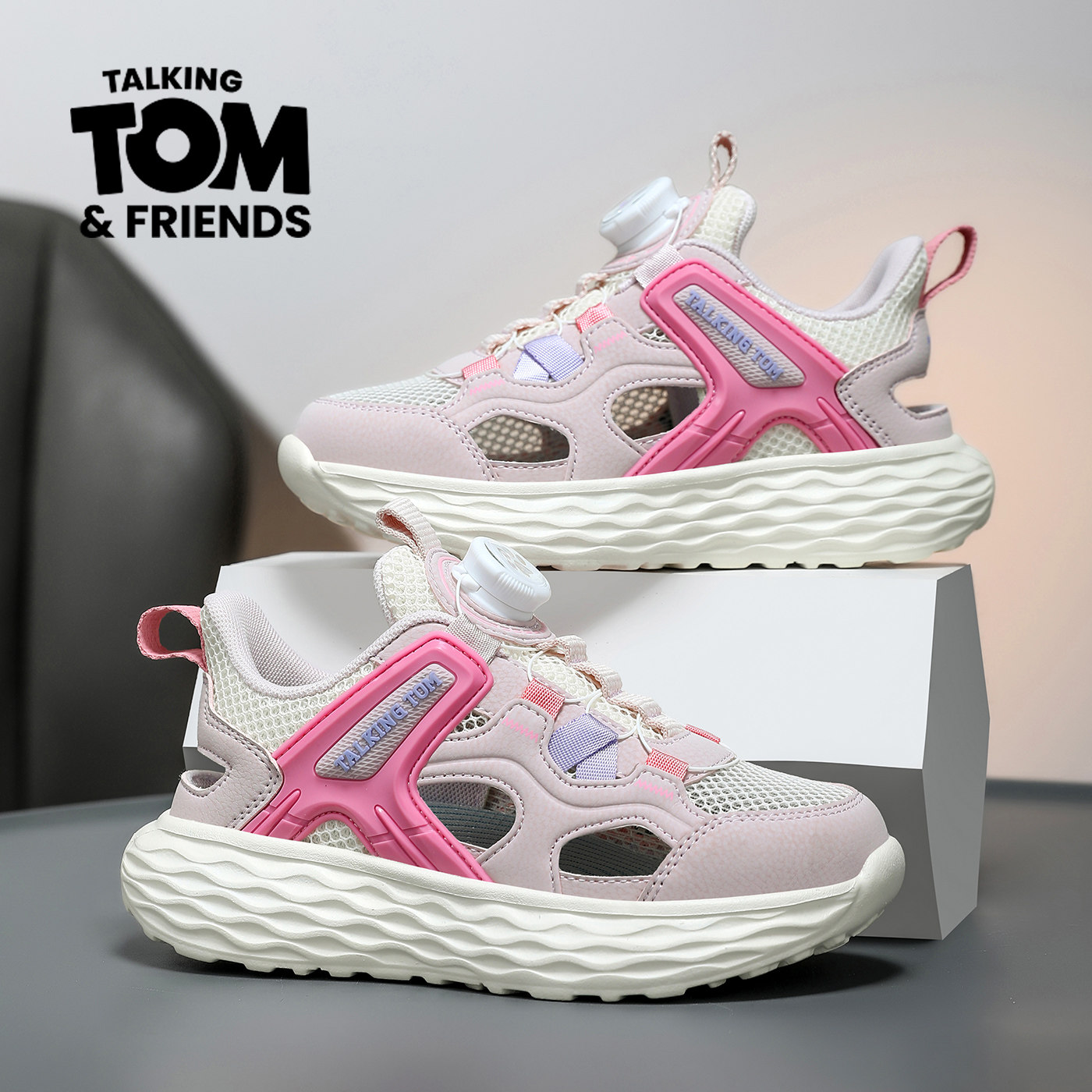 汤姆猫童鞋女童运动鞋2026夏季新款镂空儿童单网鞋子女孩框子鞋潮