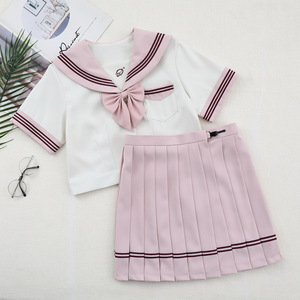 少女jk制服衬衫短袖原创水手服粉色衬衣纯欲风百搭校供百褶裙套装